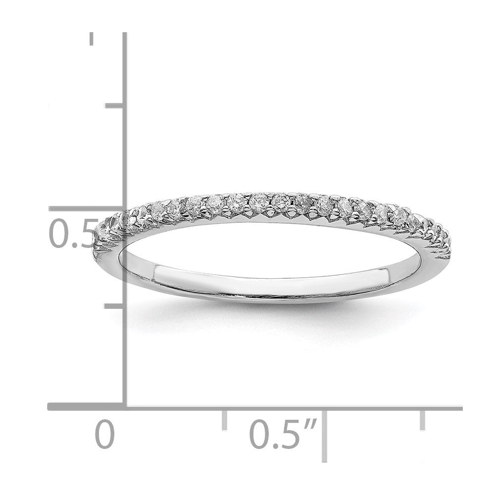 Sterling Silver Rhodium-plated Polished CZ Ring - 8