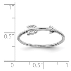 Sterling Silver Rhodium-plated Polished Arrow Ring - 3