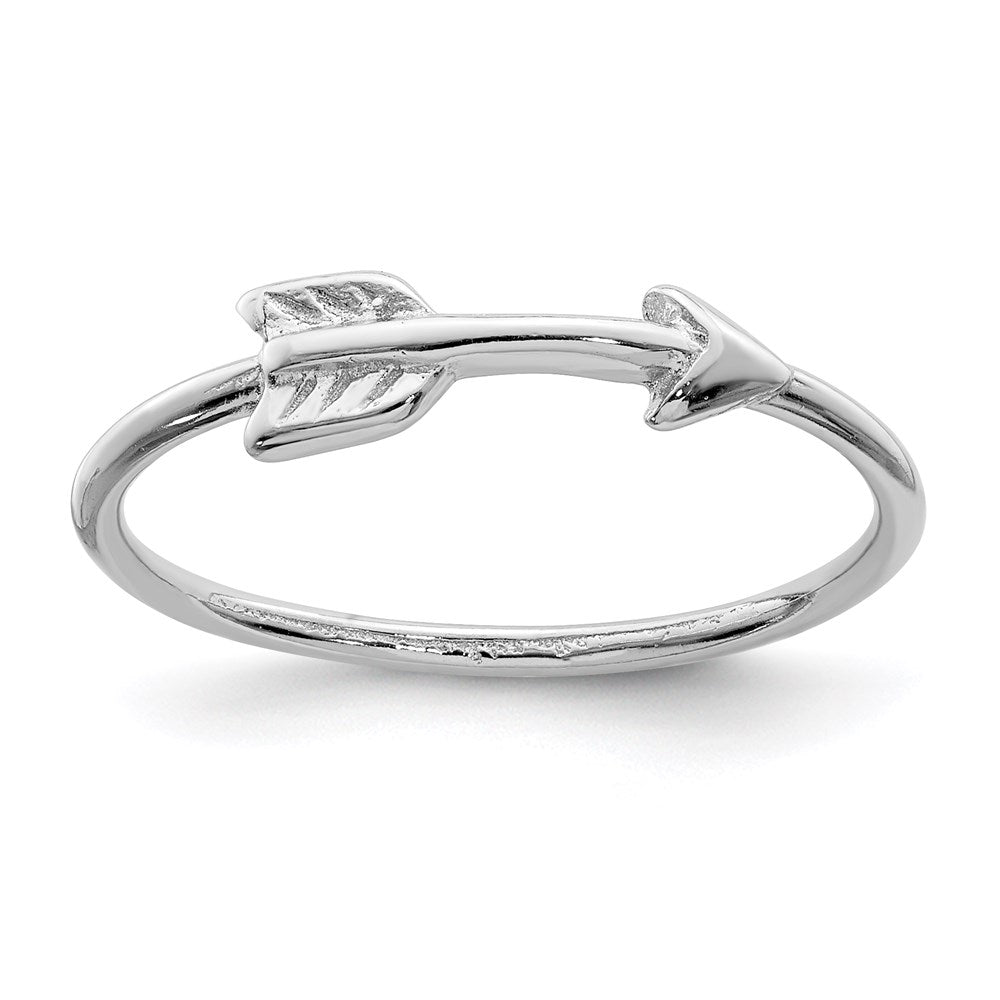 Sterling Silver Rhodium-plated Polished Arrow Ring - 3