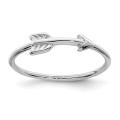 Sterling Silver Rhodium-plated Polished Arrow Ring - 3