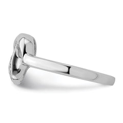 Sterling Silver Rhodium-plated CZ Knot Ring - 2