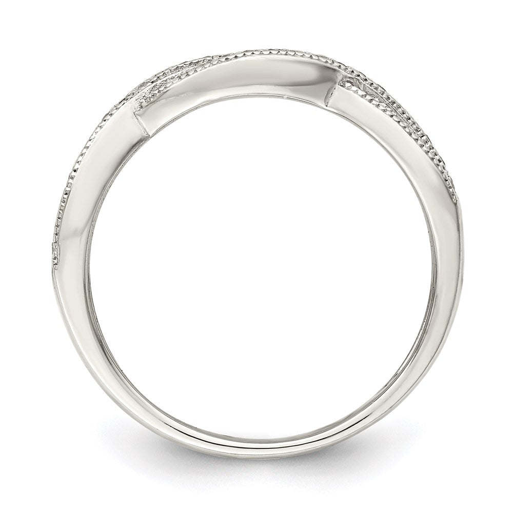 Sterling Silver Rhodium-plated CZ Ring - 15