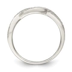 Sterling Silver Rhodium-plated CZ Ring - 15