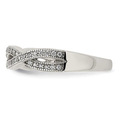 Sterling Silver Rhodium-plated CZ Ring - 15