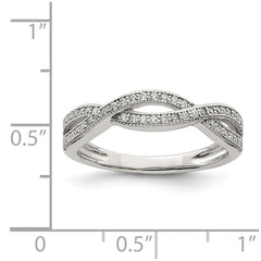 Sterling Silver Rhodium-plated CZ Ring - 15