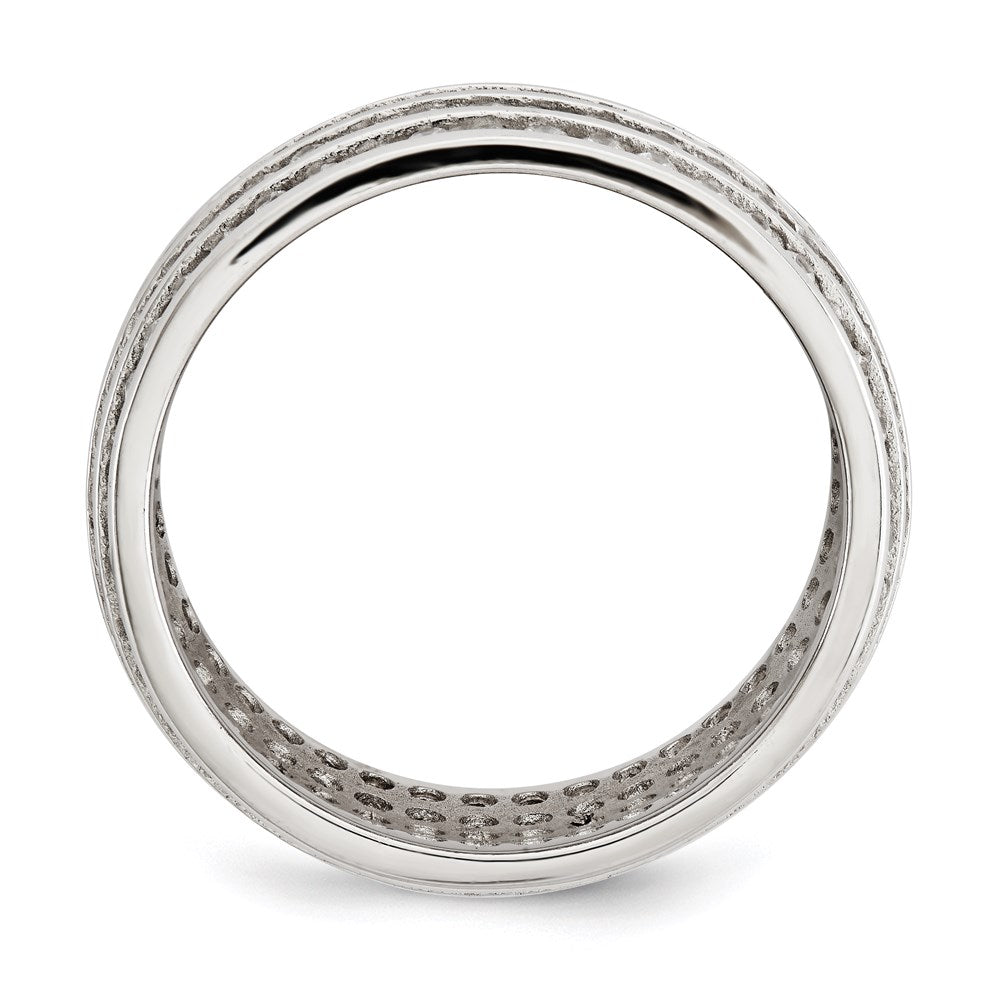 Sterling Silver Rhodium-plated 5-row Eternity Ring - 3