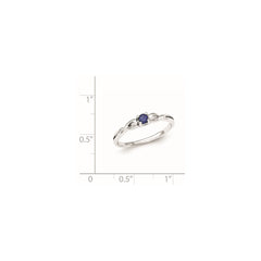 Sterling Silver Rhodium-plated Blue Color & White CZ Ring - 3