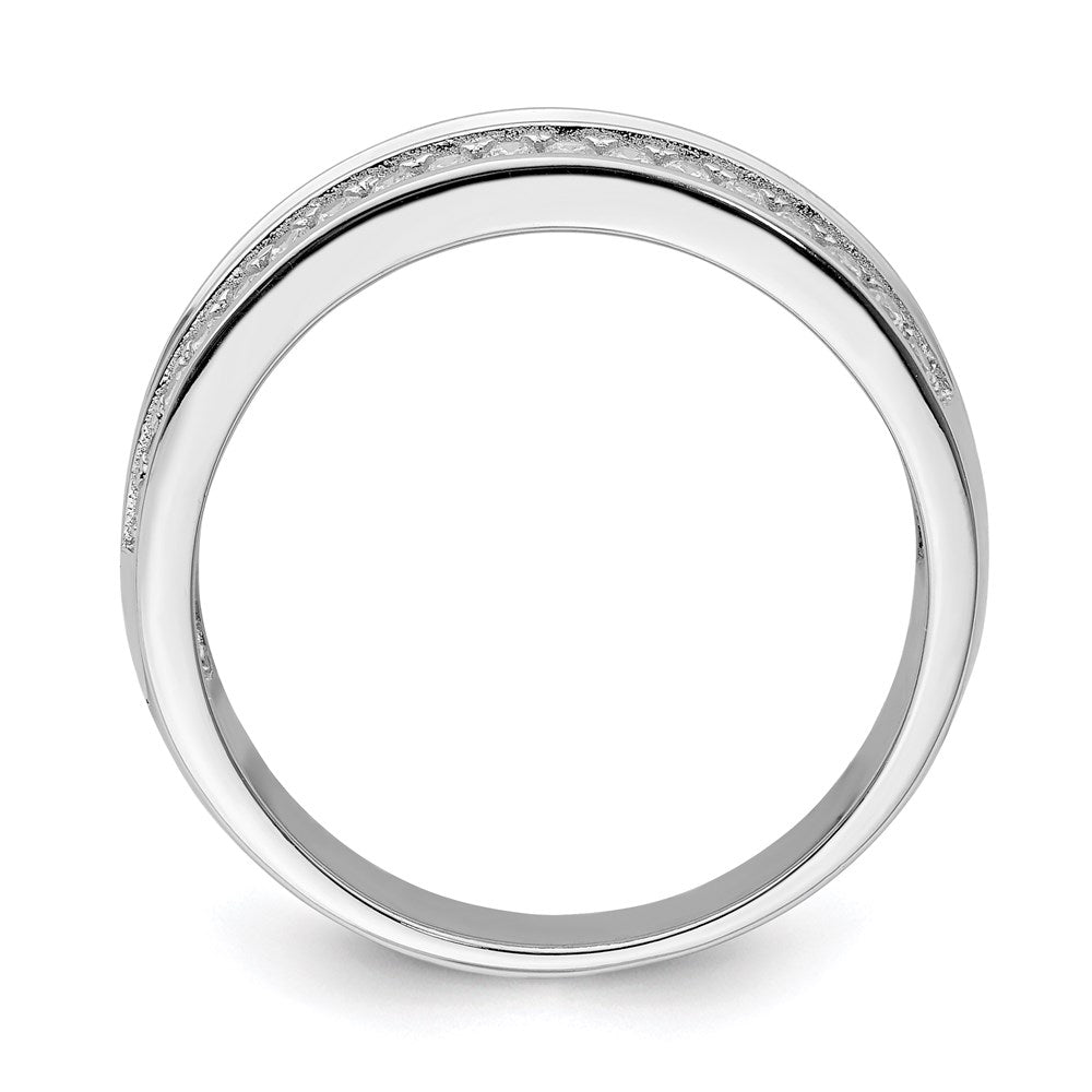 Sterling Silver Rhodium-plated and CZ Ring - 9