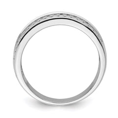 Sterling Silver Rhodium-plated and CZ Ring - 9