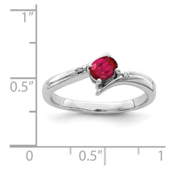 Sterling Silver Rhodium-plated Ruby and Diamond Ring - 2