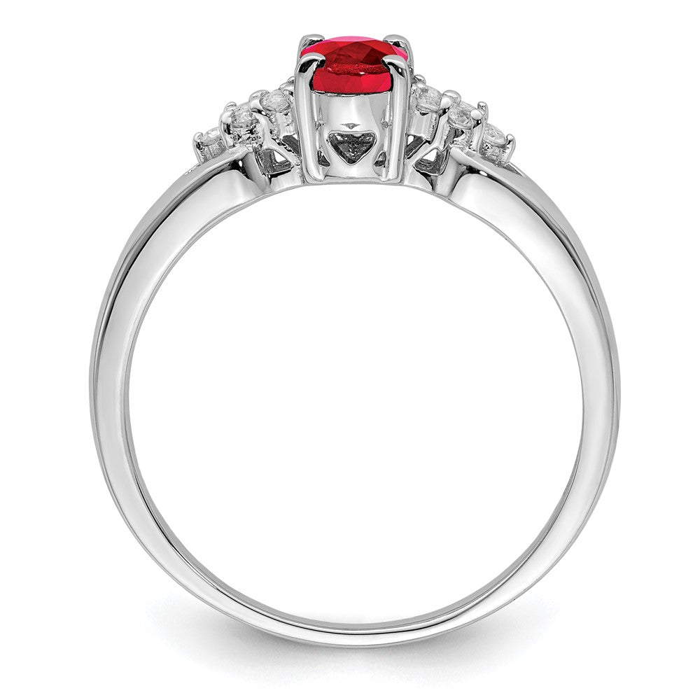 Sterling Silver Rhodium-plated Ruby and White Sapphire Ring - 3