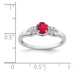 Sterling Silver Rhodium-plated Ruby and White Sapphire Ring - 3