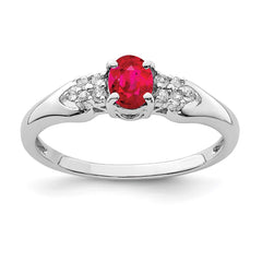 Sterling Silver Rhodium-plated Ruby and White Sapphire Ring - 3