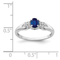Sterling Silver Rhodium-plated Blue and White Sapphire Ring - 3