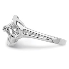 Sterling Silver Rhodium Plated Diamond Double Heart Ring - 2