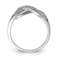 Sterling Silver Rhodium Plated Diamond Infinity Ring - 4
