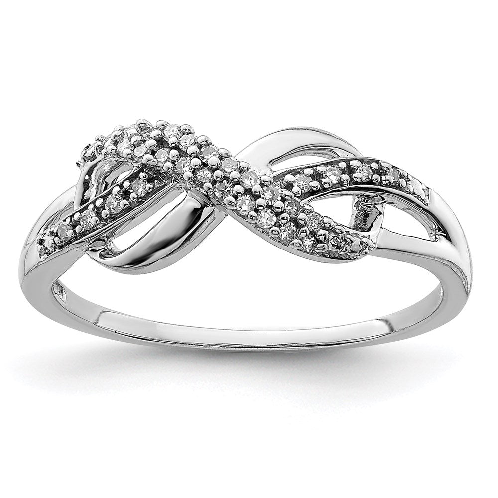 Sterling Silver Rhodium Plated Diamond Infinity Ring - 4