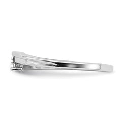 Sterling Silver Rhodium Plated Polished Diamond Ring - 2