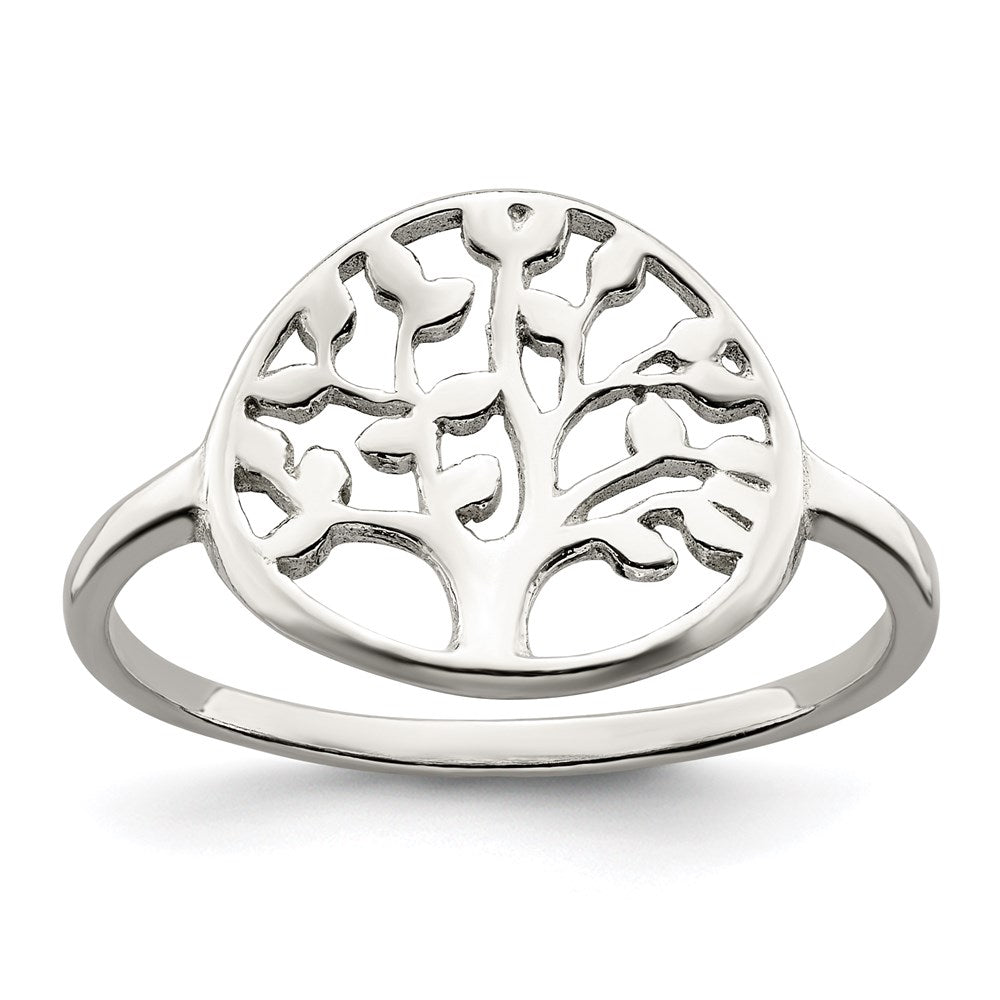 Sterling Silver Polished Tree Ring - 3
