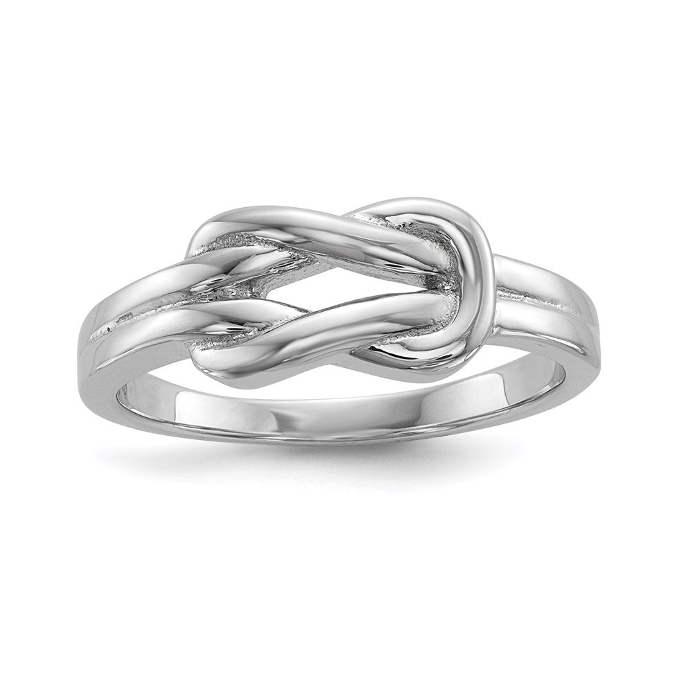 Sterling Silver Rhodium-plated Knot Ring - 2