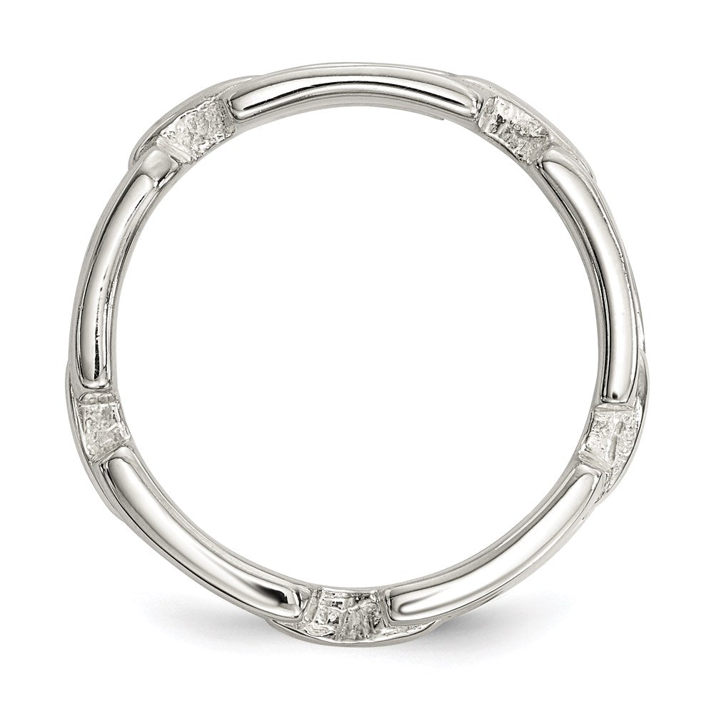 Sterling Silver Polished Fancy Link Ring - 3