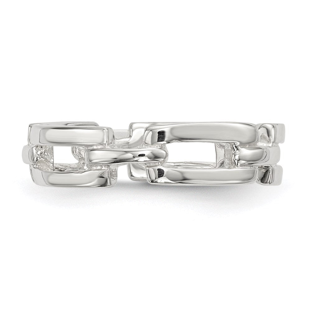 Sterling Silver Polished Fancy Link Ring - 3