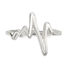 Sterling Silver Polished Fancy Heartbeat Ring - 3