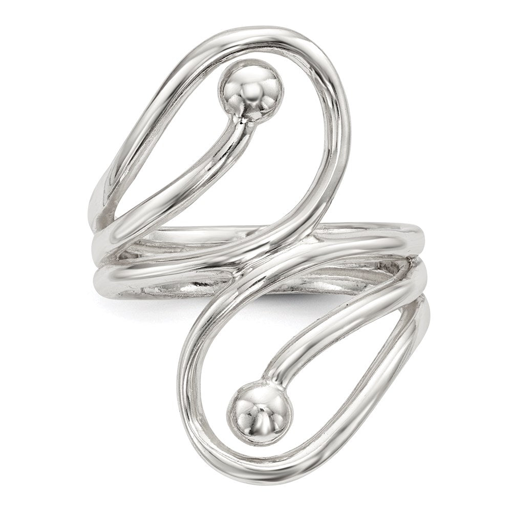 Sterling Silver Polished Fancy Swirl Ring - 3