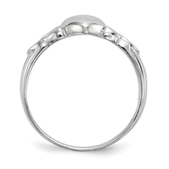 Sterling Silver Rhodium-plated Polished Claddagh Ring - 3