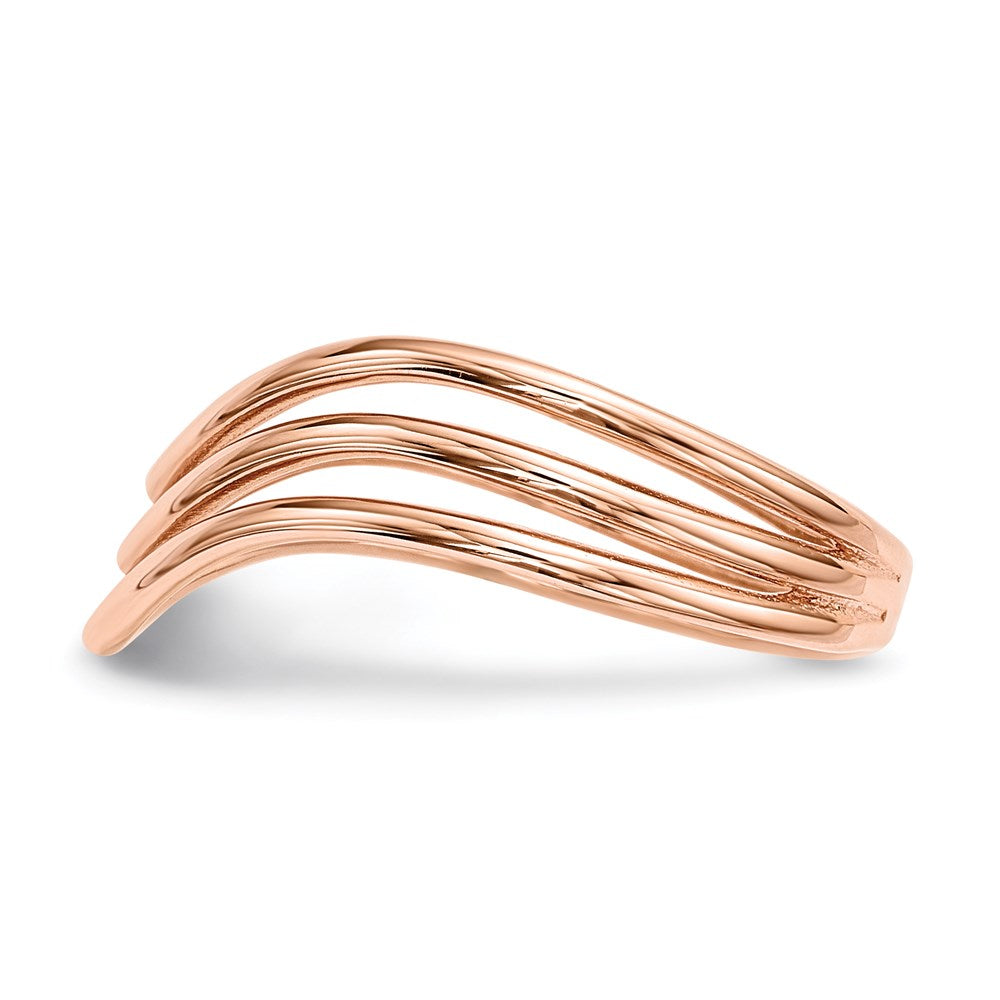 Sterling Silver Rose-tone 3-band Ring - 3