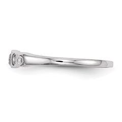 Sterling Silver Rhodium-plated 5-stone Bezel Set CZ Ring - 2