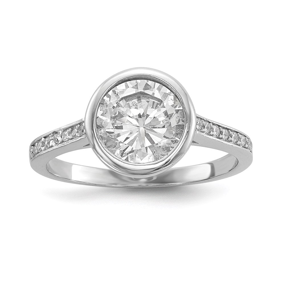 Sterling Silver Rhodium-plated CZ 3-Ring Set - 3