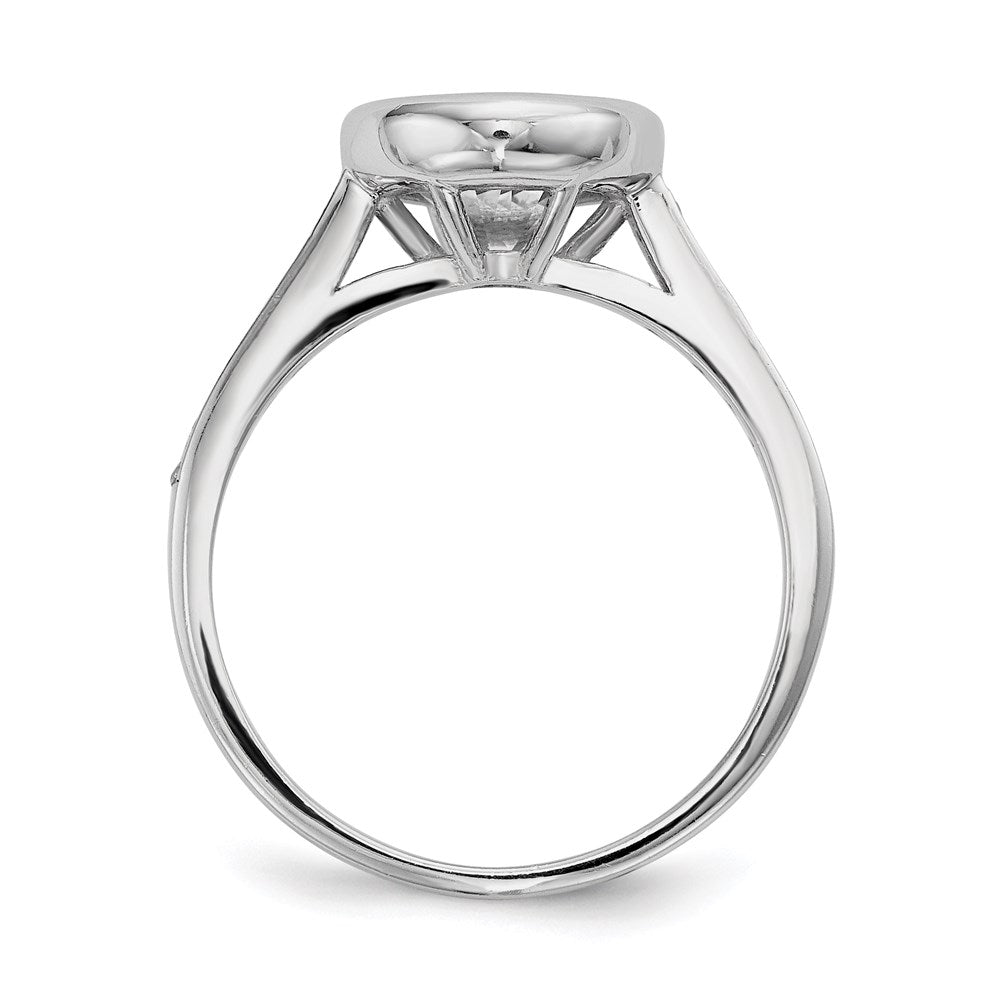 Sterling Silver Rhodium-plated CZ 3-Ring Set - 3