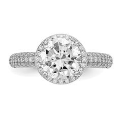 Sterling Silver Rhodium-plated CZ Pavâ Ring - 3