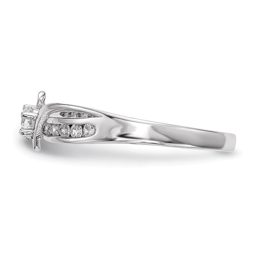 Sterling Silver Rhodium-plated CZ Ring - 16