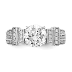 Sterling Silver Rhodium-plated CZ Tiered Pavâ Ring