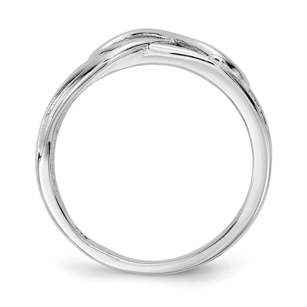 Sterling Silver Rhodium-plated CZ Infinity Ring - 12