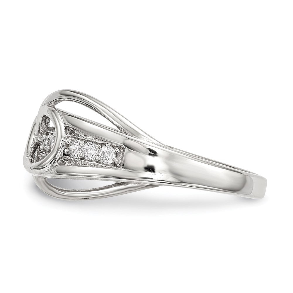 Sterling Silver Rhodium-plated CZ Infinity Ring - 13