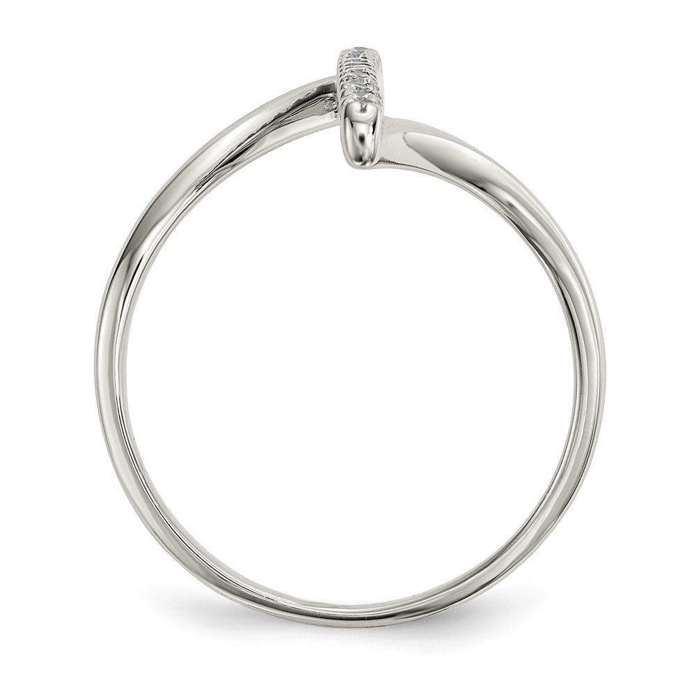 Sterling Silver CZ Bar Ring - 3
