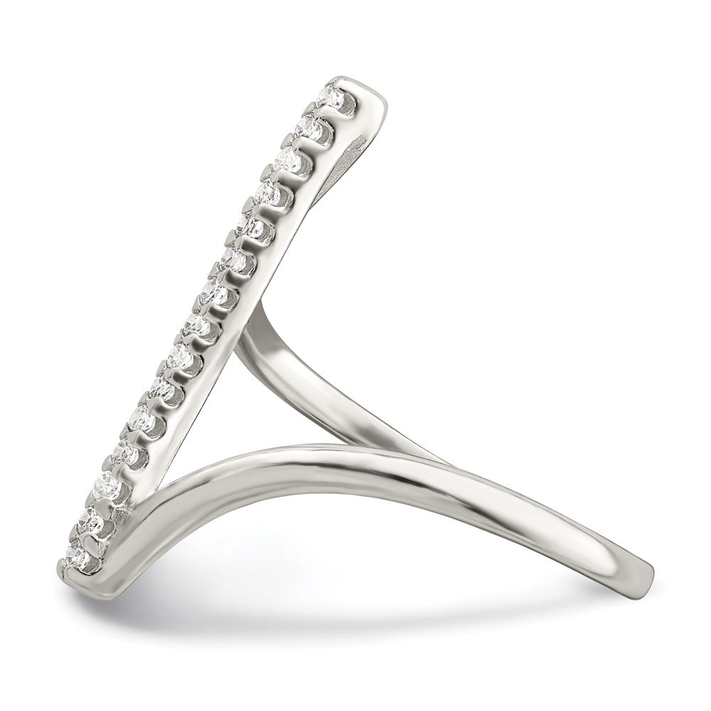 Sterling Silver CZ Bar Ring - 3