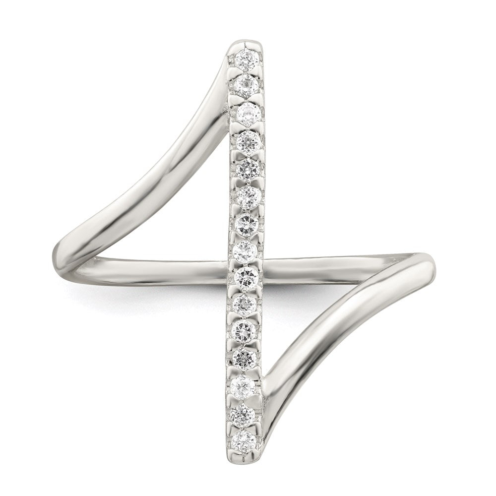 Sterling Silver CZ Bar Ring - 3