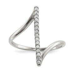 Sterling Silver CZ Bar Ring - 2