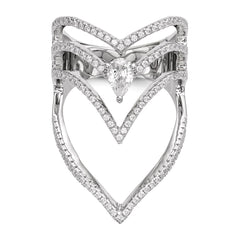 Pure Fire Sterling Silver Rhod-plated CZ Ring