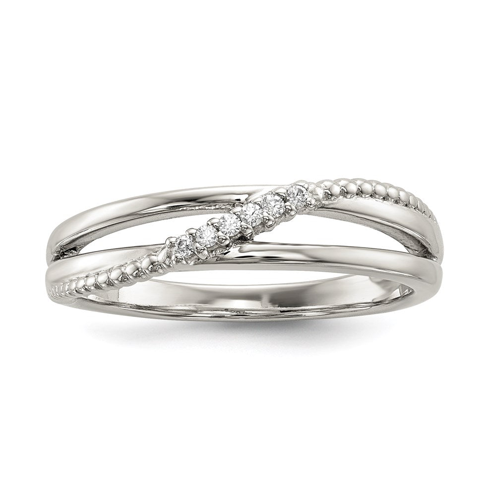 Sterling Silver CZ Ring - 45