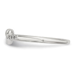 Sterling Silver CZ Heart Ring - 3