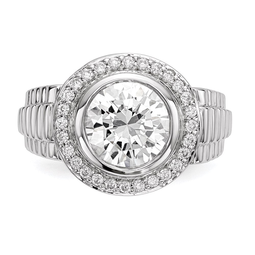 Sterling Silver Rhodium-plated Mens CZ Ring - 6