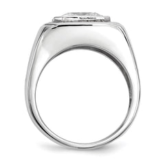 Sterling Silver Rhodium-plated Mens CZ Ring - 5