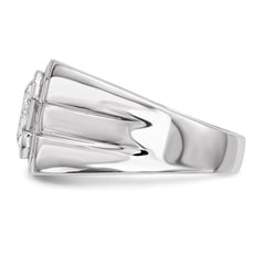 Sterling Silver Rhodium-plated Mens CZ Ring - 5