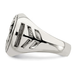 Sterling Silver Antiqued Anchor Ring - 3