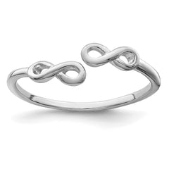Sterling Silver Rhodium Plated Infinity Ring - 3